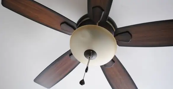 Fully installed ceiling fan with balanced blades and light fixture in Bellevue, NE