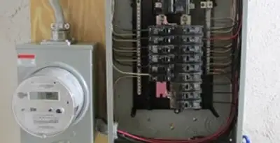 electrical panel upgrade service showing outdated electrical panel prepared for professional replacement in Bellevue, NE