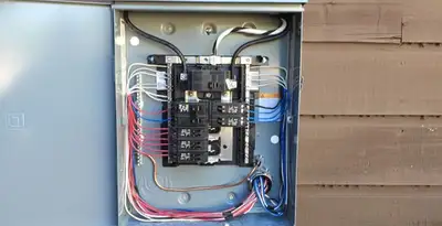 electrical panel upgrade service featuring newly installed electrical panel wired by licensed electricians in Bellevue, NE