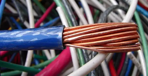 electrical wiring services showing exposed copper conductors and cable preparation in Bellevue, NE