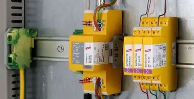 lightning surge protection system with surge suppressors installed by electrical service professionals in Bellevue, NE