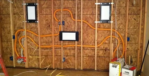 new construction wiring project displaying complete electrical system layout installed by professionals in Bellevue, NE