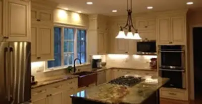 Recessed lighting installation enhancing interior lighting by professional electricians in Bellevue, NE