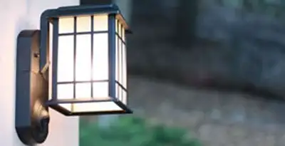 security light installation services with professionally mounted exterior wall light in Bellevue, NE